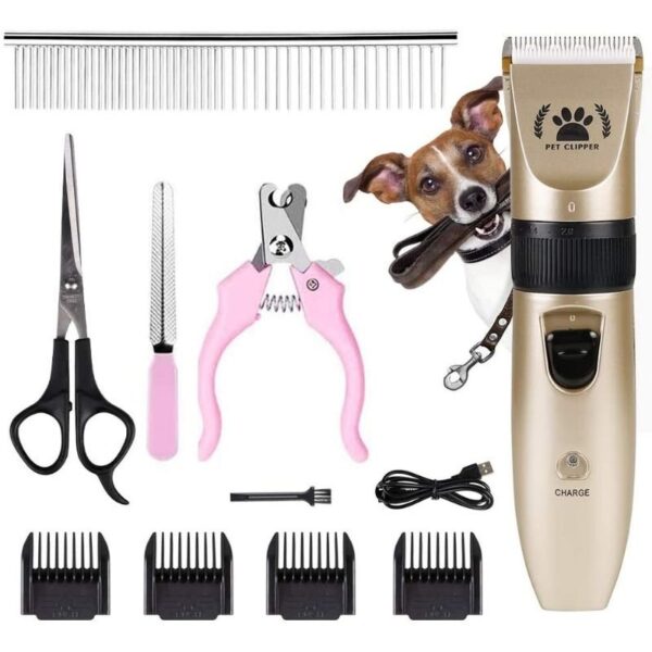 Infinitoo Dog Grooming Clippers for Pets ,Low Noise Pet Clippers, Rechargeable Cordless Dog Trimmer Kit