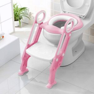 KEPLIN Potty Toilet Seat Adjustable Baby Toddler Kid Toilet Trainer with Step Stool Ladder