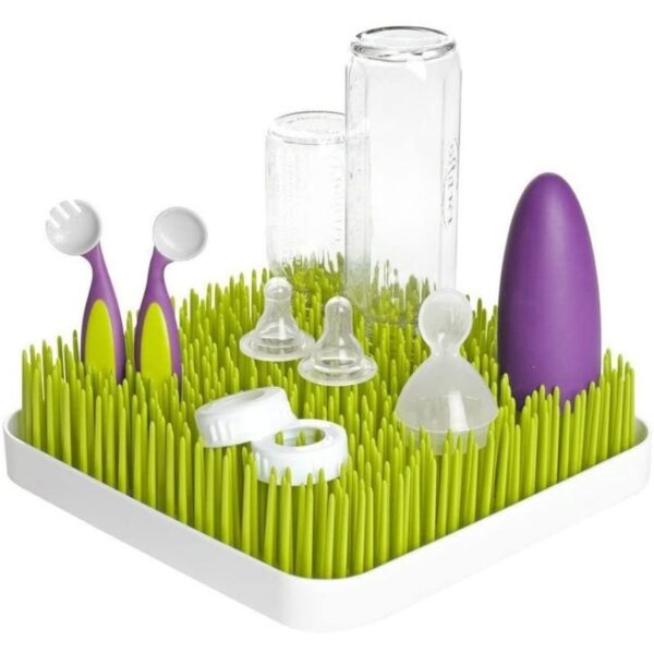Large Baby Bottle Drying Rack Anti-Bacterial Large Grass for Kitchen Countertop (Green)